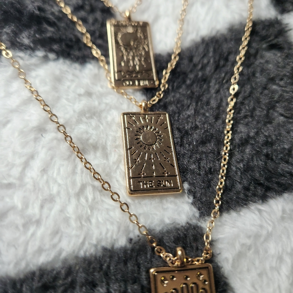 Mystical Gold Tarot Necklace Trio - Picture 3 of 6